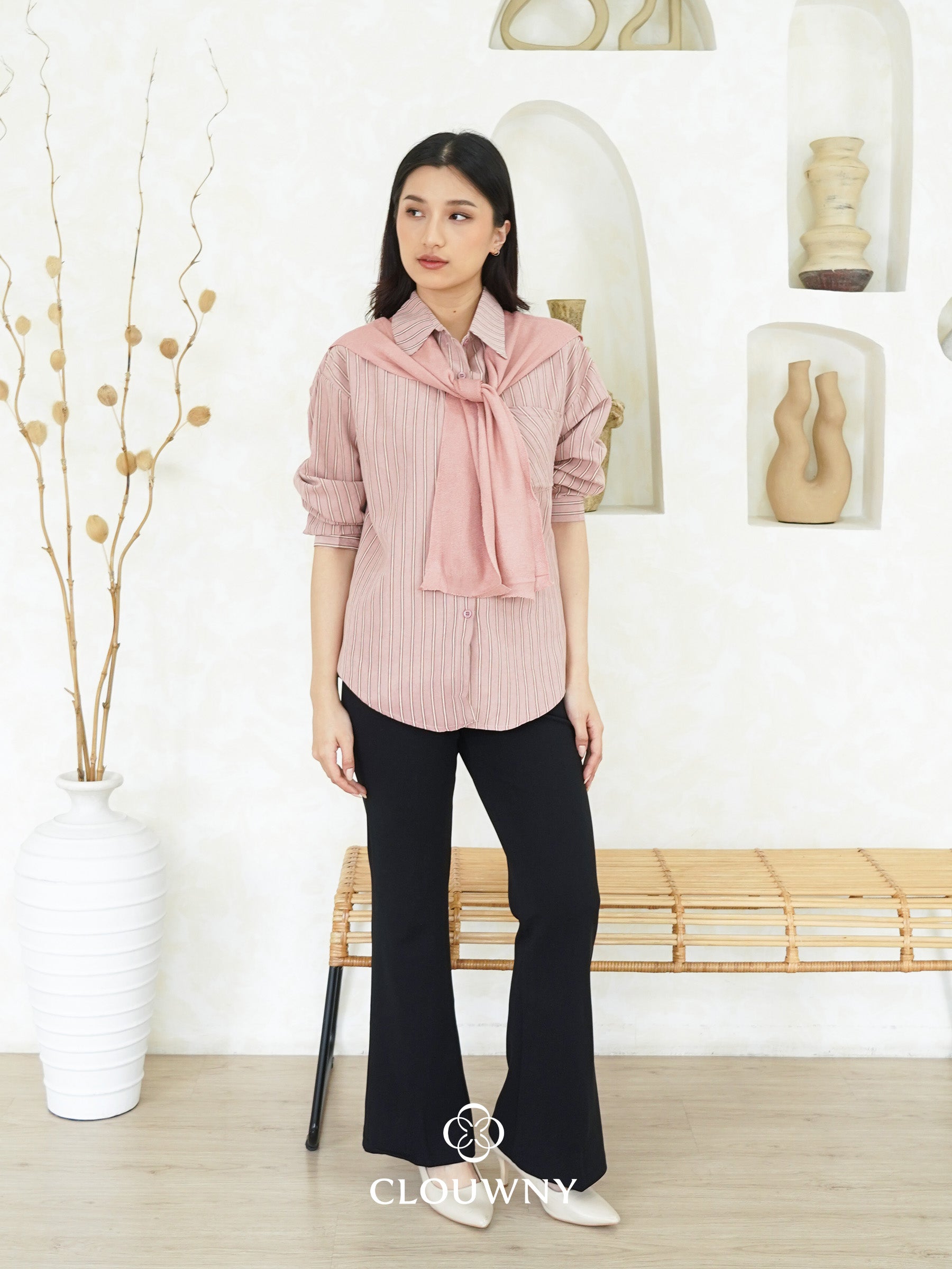 Candela Stripes Scarf - Pink